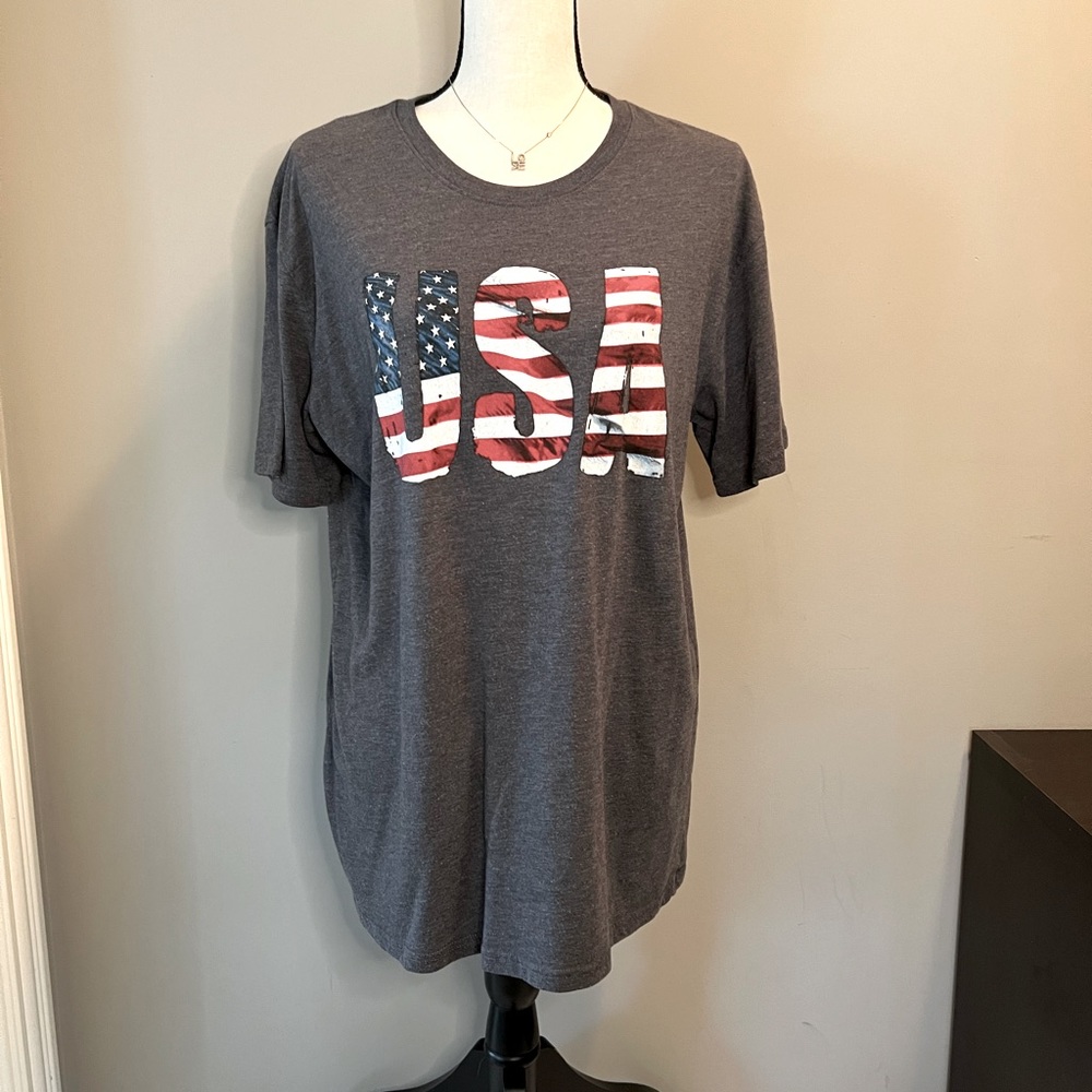 Men’s Dark Gray Galt Short Sleeve America USA Graphic Tee Shirt Size Large